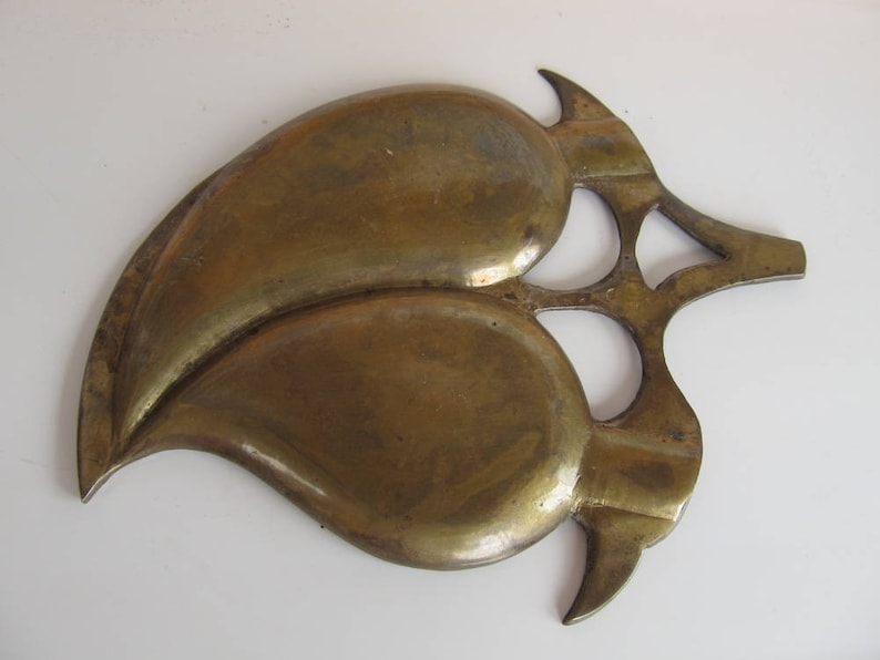 Vintage Brass Leaf Ashtray