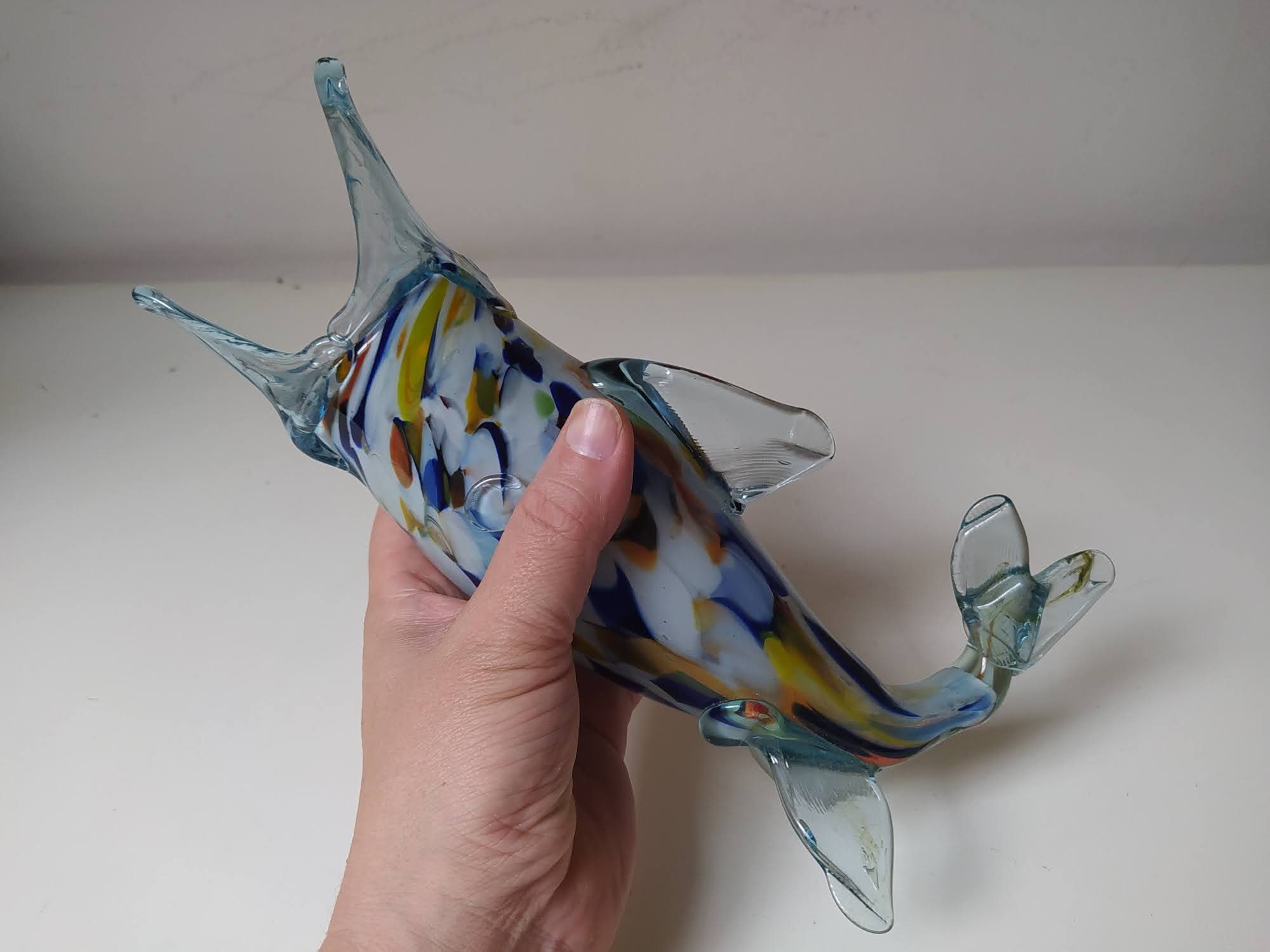 Vintage MURANO GLASS Fish Vase / Hand Blown Murano Vase 29 Cm Etsy