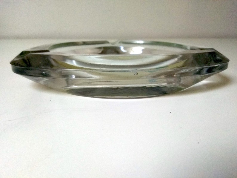 Large Industrial Glass Ashtray / Mid Century Glass Ashtray Etsy