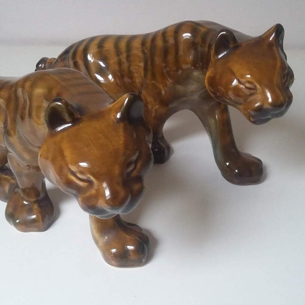 Porcelain Tiger Figurine Etsy