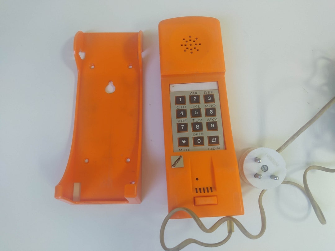 Vintage Wall Phone / Mid Century Orange / 70s Etsy