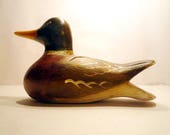 Vintage Hand Carved Wood Duck