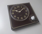 Vintage Kitchen Plastic Wall Clock with Egg Timer Staiger Mid Century Wall Clock West Germany