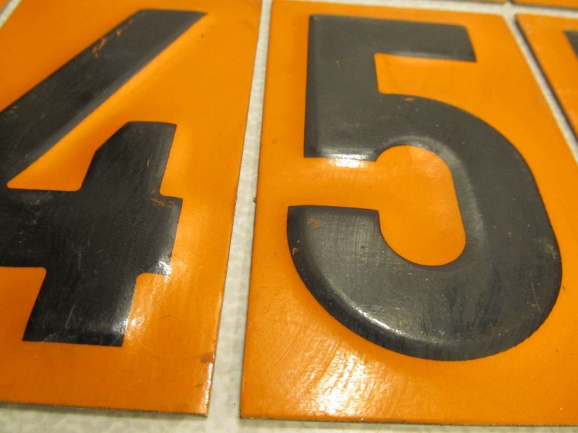 Vintage Embossed Metal Numbers Etsy