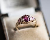 90s vintage kunzite diamond dress ring, pink gemstone statement jewellery, gold cocktail jewelry, wife girlfriend Valentines gift idea