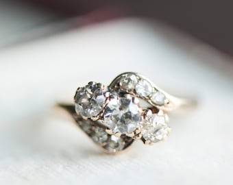 0.76ct Antique Old Cut Diamond Engagement Ring, 18ct Gold