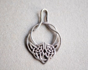 Vintage Celtic motive silver pendant, Irish necklace jewellery, jewelry gift ideas women birthday daughter girlfriend anniversary