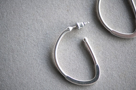Silver hoop earrings, sterling vintage jewellery,… - image 3
