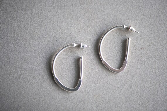 Silver hoop earrings, sterling vintage jewellery,… - image 4