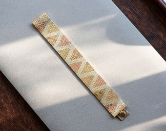 Vintage 9ct Gold Tri-Color Bracelet, Birmingham 1975