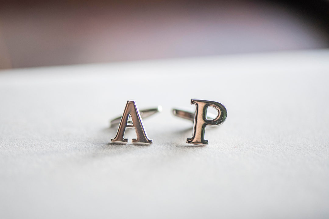 Vintage Letters Cuff Links, A P Initials, Silver Colour Suit Accessory ...