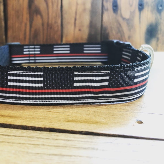 thin red line dog collar