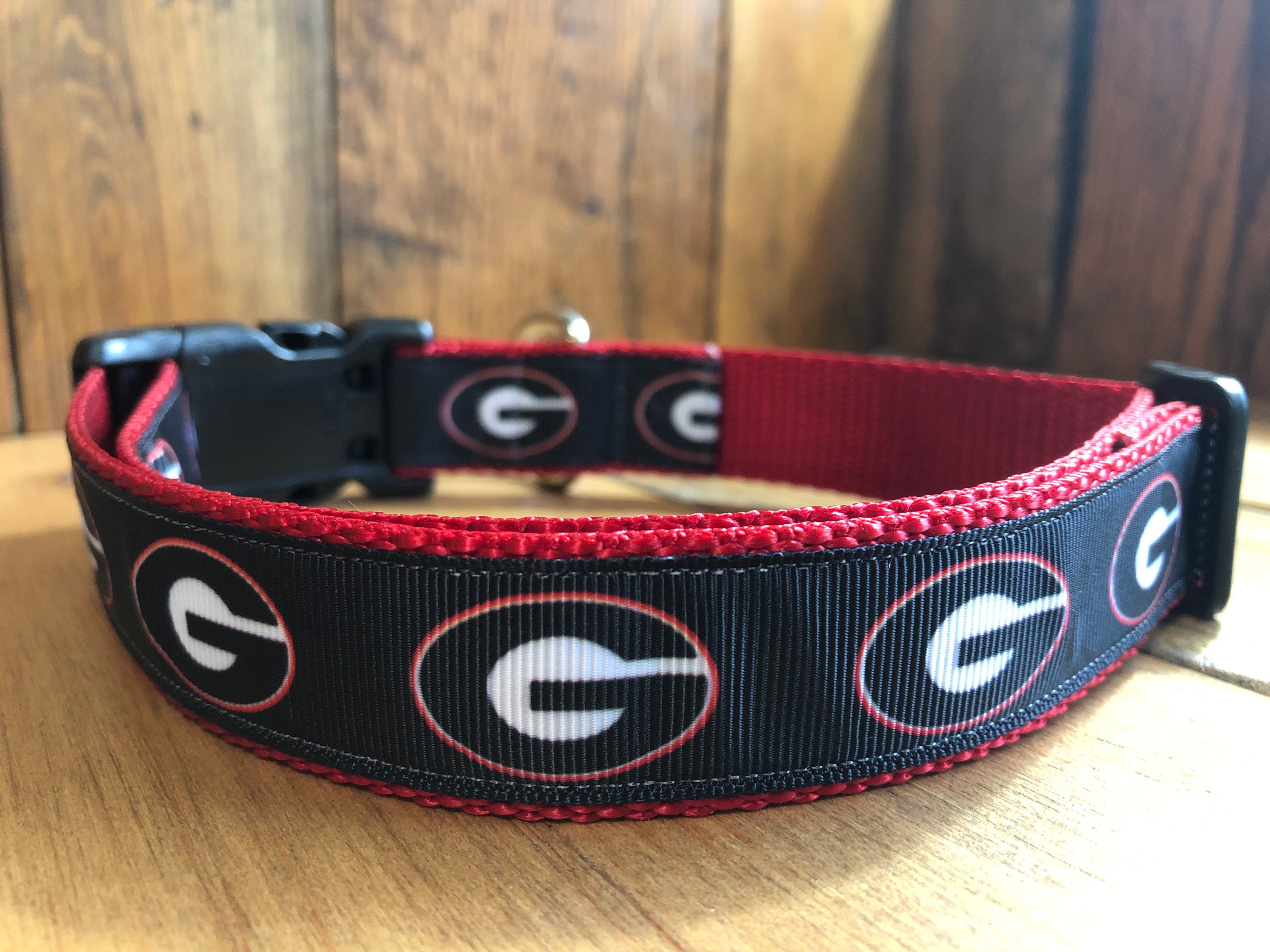 georgia bulldogs leather dog collar