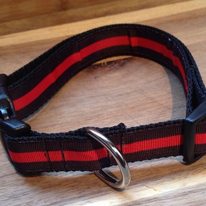 THIN RED LINE Firefighter Adjustable Dog Collar