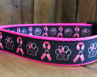 BREAST CANCER AWARENESS Adjustable Dog Collar