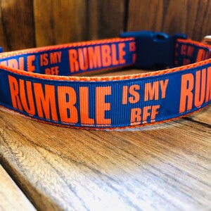 OKC Thunder Inspired  Dog Collar/Oklahoma City Thunder basketball/Rumble/NBA