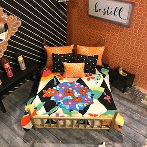 Patchwork Quilt  Bedding Set &quot;1:12 Miniature Scale