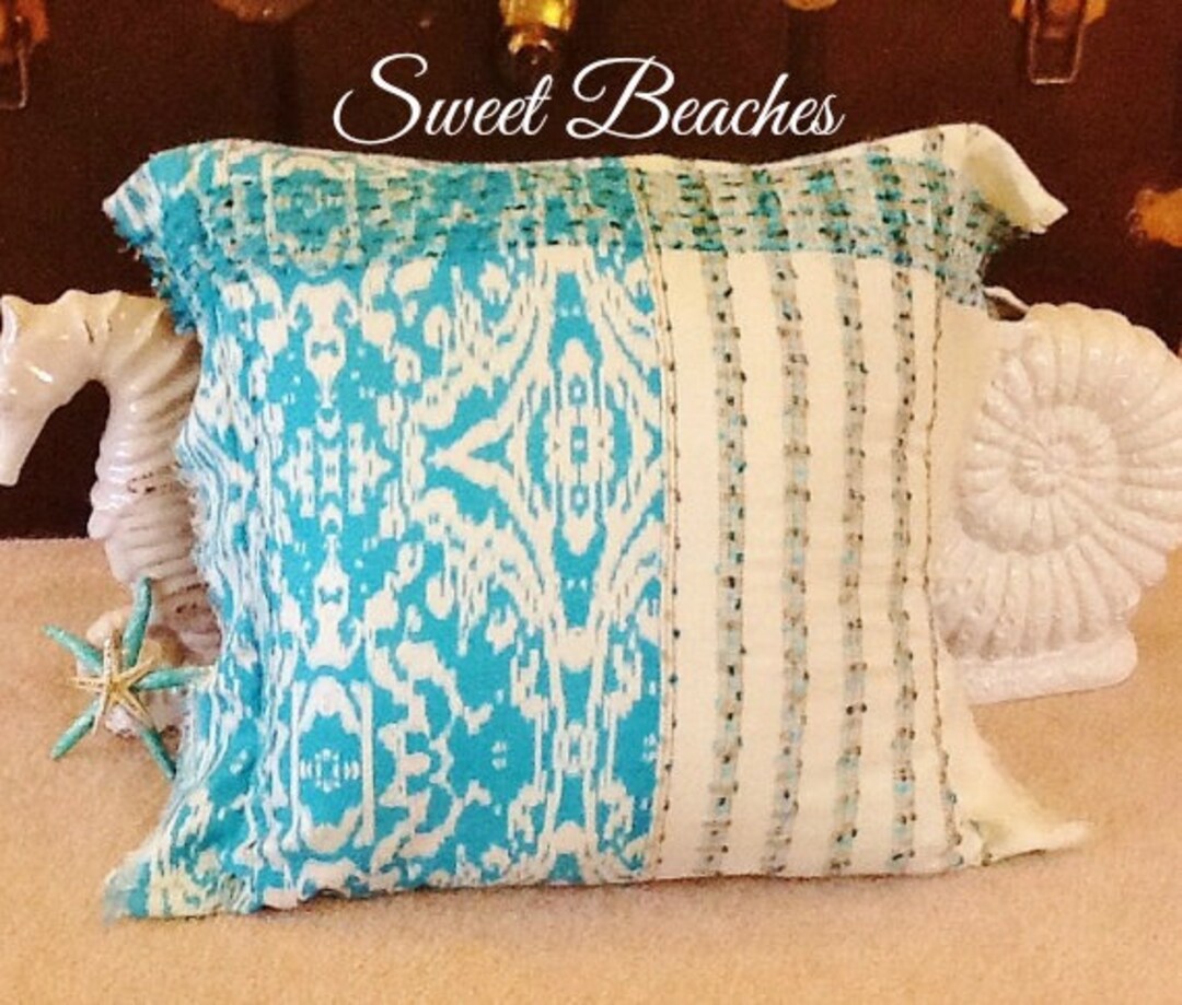 Beach Scarf Pillow Covers Seaside Ocean Nautical Decor by Sweet Beaches