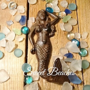 Cast Iron Mermaid Hook Beach Ocean Seaside Cabana Decor Coat Towel Hook image 1