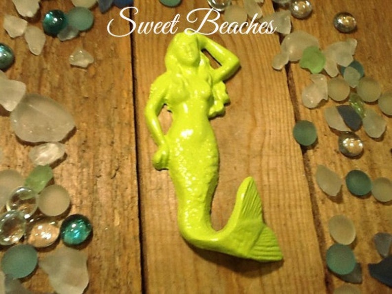 Cast Iron Mermaid Hook Beach Ocean Seaside Cabana Decor Coat Towel Hook image 3