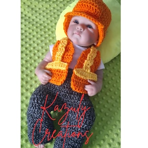 Crochet Construction Worker Baby Outfit: Handyman Photo Prop Set