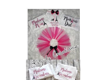 Paris Birthday Tutu Outfit: Eiffel Tower, Pink & Black