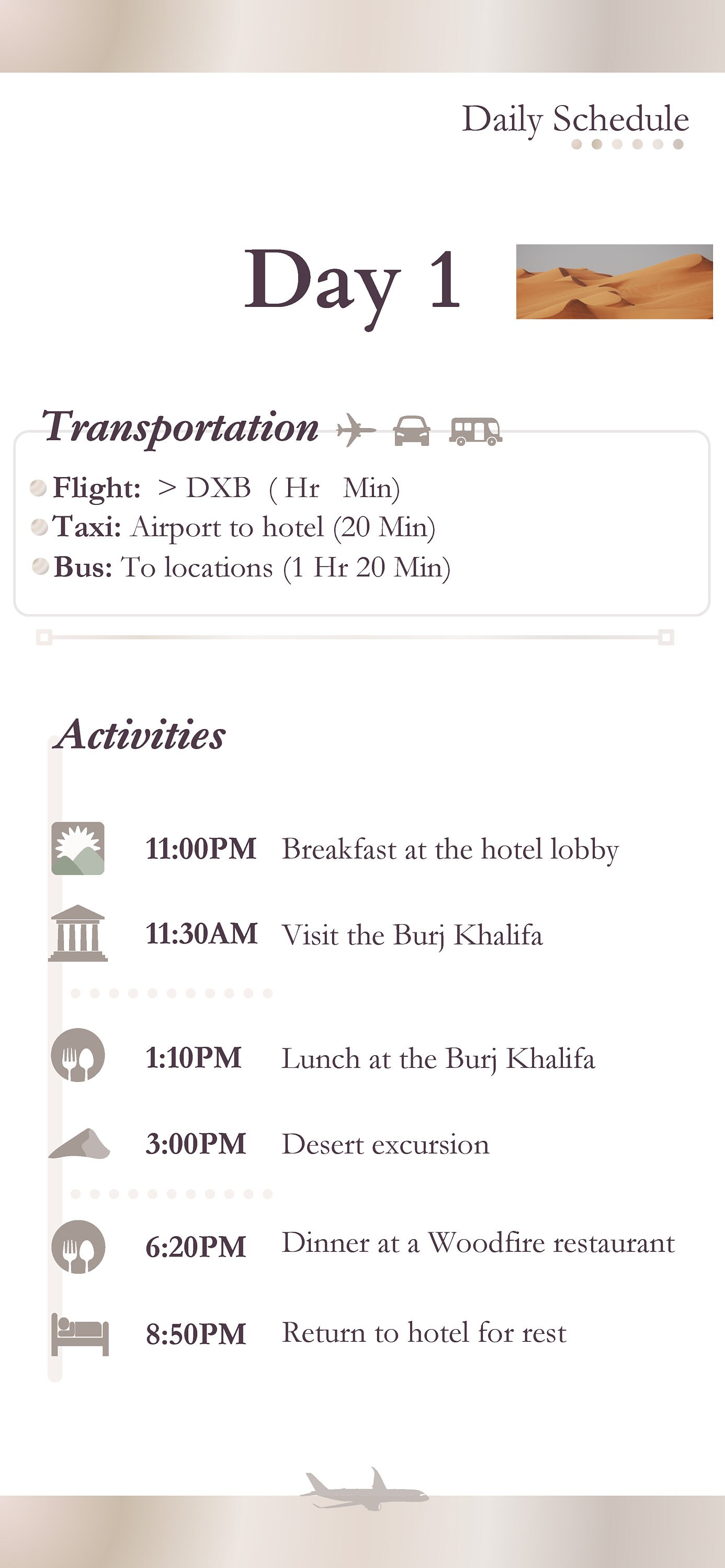 Dubai Uae Travel Itinerary Etsy Dubai Uae Travel Itinerary Etsy