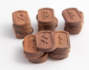 Gift runes Set wooden runes Elder Futhark Nordic wooden runes Divination carved wood runes Runic magic Divination Tools Esoterics