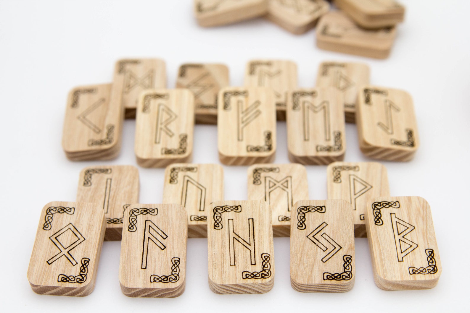 Ash Wood Runes Set for Divination Elder Futhark Wooden Runes Etsy