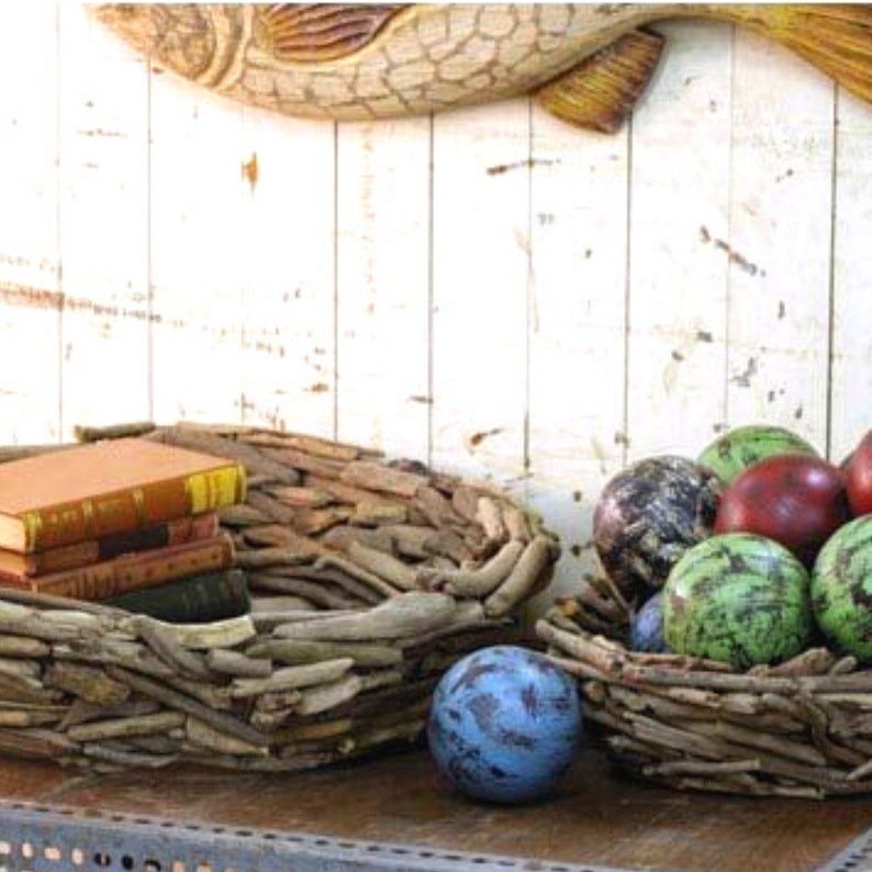 Set Of Two Large Driftwood Bowls