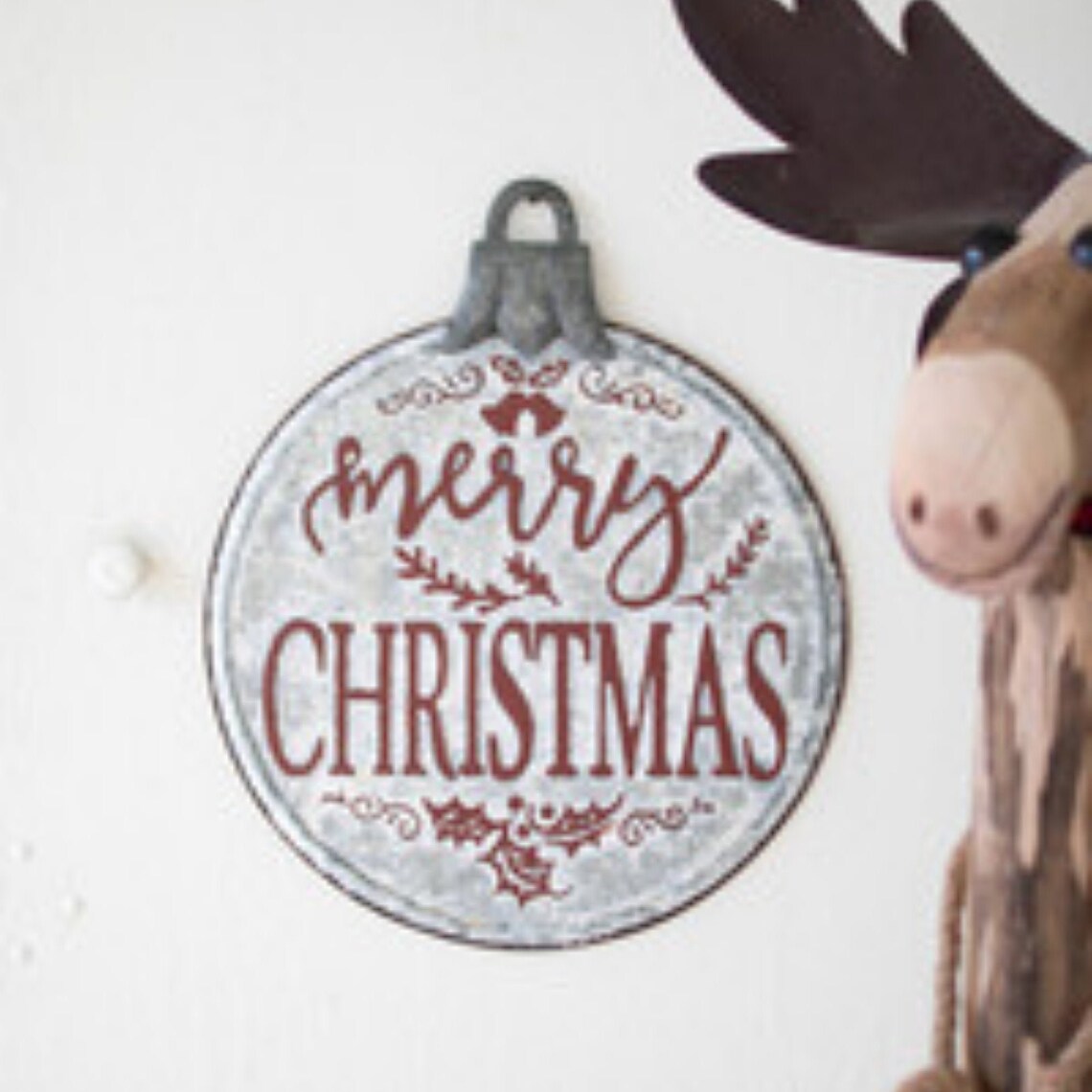 Panneau dornement de Noël joyeux en métal peint | Etsy