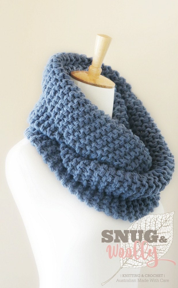 Chunky Knit Infinity Scarf Outlander Inspired Double Loop Cowl Colour ...