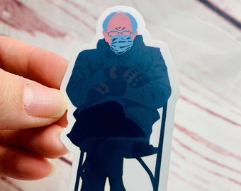 Naklejka Bernie Sanders,naklejka nastroju,naklejka Bernie,bernie 2020,naklejka rękawiczki bernie,Bernie Sanders,rękawiczki Bernine Sanders,demokrata,niebieski