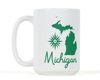 Michigan Mug,Michigan Map mug,MI mug,Michigan souvenir,Mighigan Mug