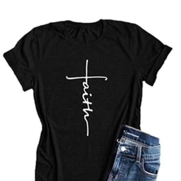 Faith shirt,Faith t-shirt for women,Easter shirt, faith cross shirt, cross shirt,christian shirt,Jesus shirt,religious shirt,bible shirt