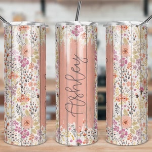 Wooden Wildflower tumbler,Pink tumbler,tumbler gift,Birthday Gift,House Decoration,custom tumbler,sublimated tumbler,House warming gift