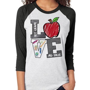 Love Shirt,Love Teaching,Teacher shirt,teacher Raglan,crayon shirt,Love teaching,crayon,Teacher Gift,apple shirt,personalized teacher,globe