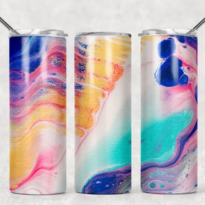 Watercolor tumbler,colorful tumbler,personalized tumbler,sublimated tumbler,skinny tumbler,custom drinkware,gift for teen,cute tumbler,gift