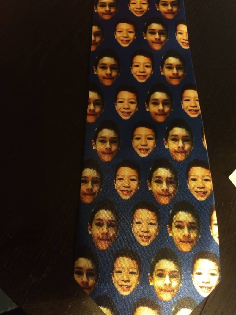 Face neck tie,Photo tie,Custom Face tie,Custom photo tie,face tie,funny tie,Personalized tie,gifts for new dads,novelty tie,best dad ever image 4