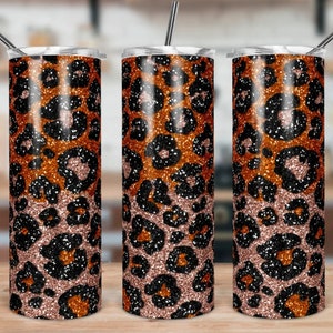 orange tumbler,rose gold,leopard tumbler,sublimated tumbler,skinny tumbler,custom tumbler,cute tumbler,gift for her,gift for mom, Birthday