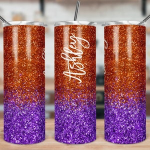 Orange tumbler,Purple,Halloween tumbler,sublimated tumbler,skinny tumbler,custom tumbler,cute tumbler,gift for her,gift for teen,Decoration