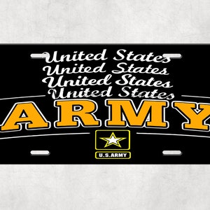 US Army License Plate,Army license plate,US Veteran license plate,custom license plate,personalized license plate,license plate for veteran