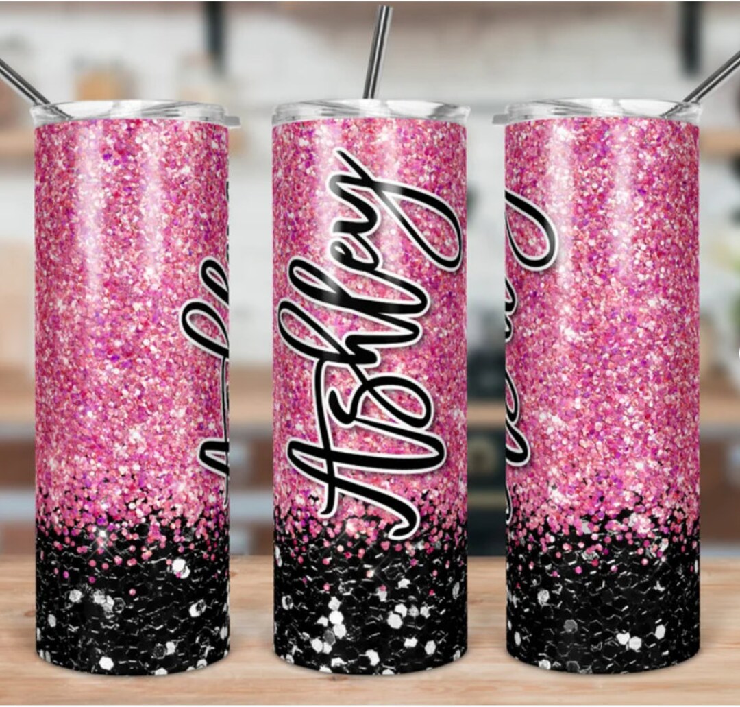 Custom Personalized Rose Gold And Pink Glitter Tumbler Cup With Lid –  Empire Create NY