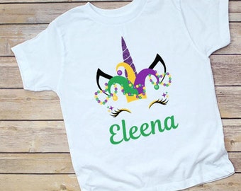 Mardi Gras Unicorn shirt,mardi gras shirt,unicorn shirt,Fat Tuesday shirt,kid shirt,personalized mardi gras,mardi gras,unicorn,New Orleans