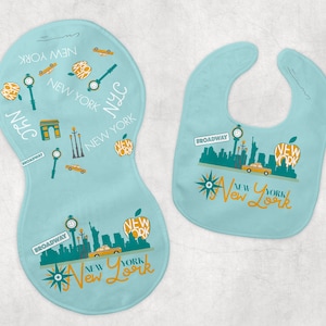 New York Lätzchen und Spucktuch Set,New York Baby Shower,Mädchen Lätzchen,Jungen Lätzchen,NY Baby Set,Baby Shower,NYC NY,Neugeborene Baby Geschenk,Nyc Baby,ny Baby