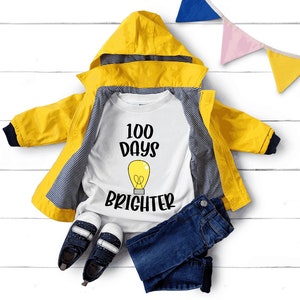 100 Days Brighter Shirt,100 Days of School Shirt,Shirt for 100th Day of School,Kids School Shirt,Back To School Shirt,School Celebration