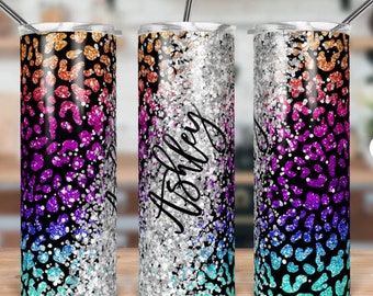 Regenbogen Becher, Leopard Becher, Becher für Stolz, Sublimationsbecher, schmaler Becher, benutzerdefinierter Becher, süßer Becher, Geschenk für Stolz, Pride Month