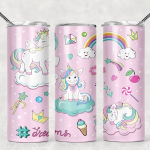 Unicorn tumbler,pink tumbler,emoticon tumbler,sublimated tumbler,skinny tumbler,custom tumbler,unicorn lover,gift for unicorn lover,tumbler