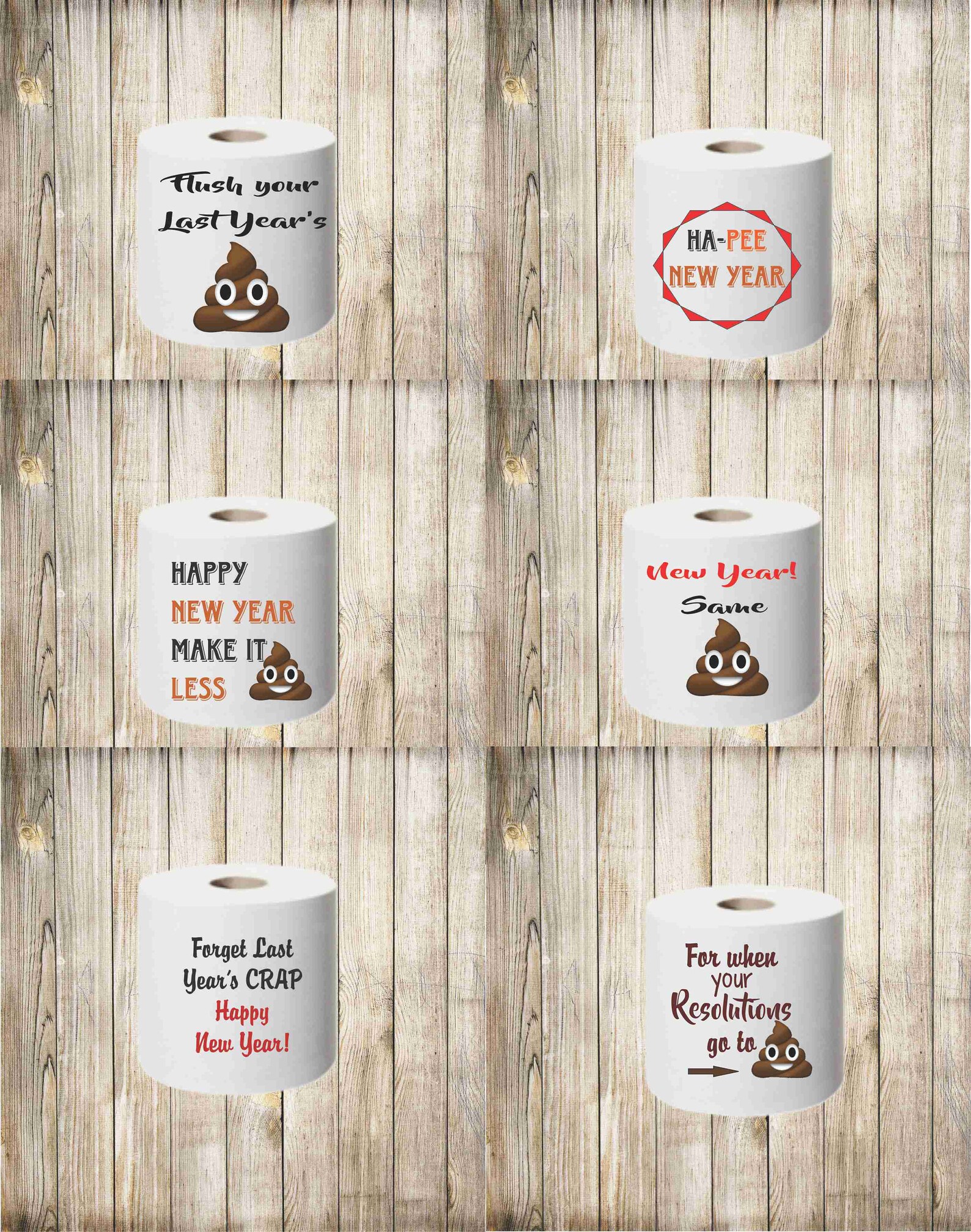 New Year's toilet Paper New Years Resolutions Pee Poop Etsy