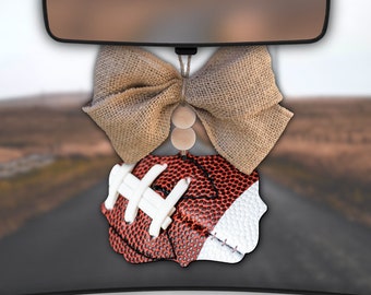 Encanto de coche de fútbol, decoración de coche de fútbol, regalo de fútbol, mamá de fútbol, encanto de coche para espejo retrovisor, encanto de espejo de coche, decoración de coche, accesorio de coche